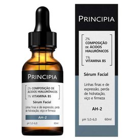 SÉRUM PRINCIPIA HIDRATANTE ANTISSINAIS 2% ÁCIDOS HIALURÔNICOS + VITAMINA B5 AH-2- 60 ML