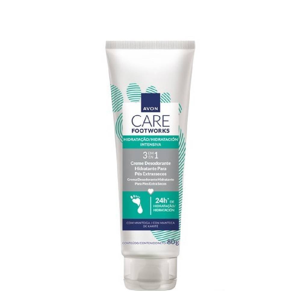 Avon Care Footworks Creme Desodorante Para Pés Extrassecos 80g