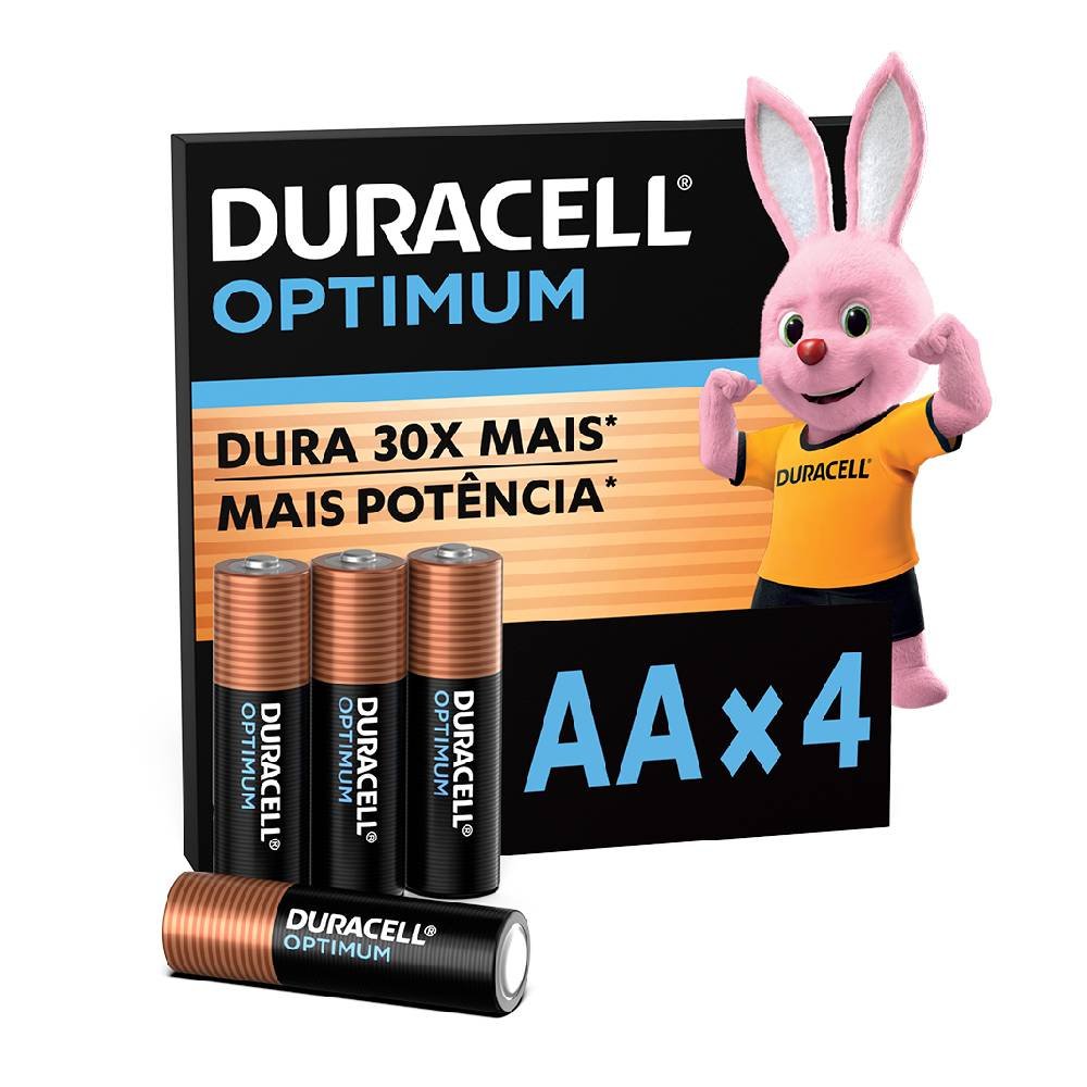 Pilha Alcalina Duracell Optimum Aa 4 Unidades