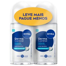 Kit Desodorante Roll-on Nivea Derma Control Defende 2 Unidades 50ml Cada