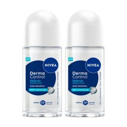 Kit Desodorante Roll-on Nivea Derma Control Defende 2 Unidades 50ml Cada