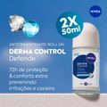 KIT DESODORANTE ROLL-ON NIVEA DERMA CONTROL DEFENDE 2 UNIDADES 50ML CADA