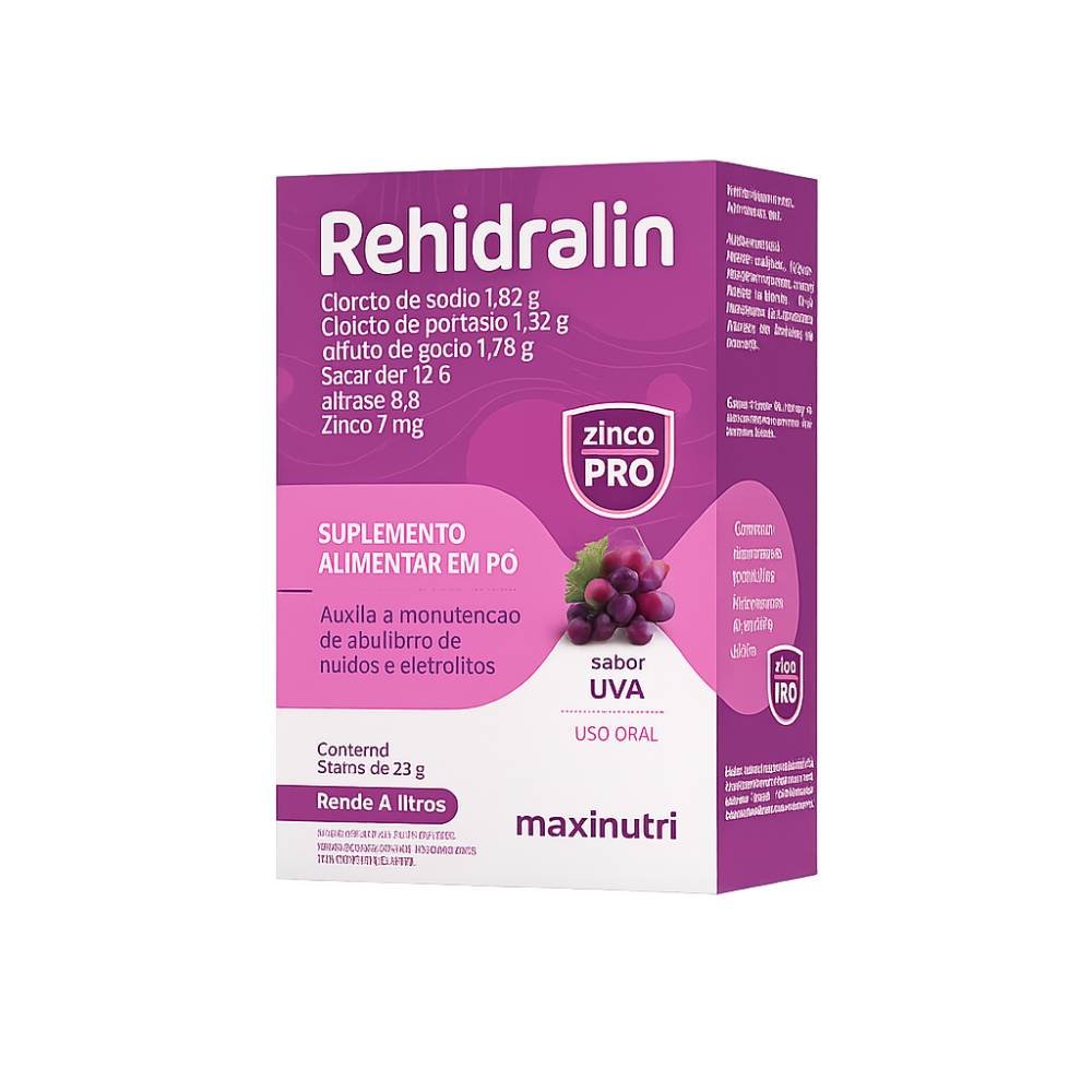 Reidratante Rehidralin 4 Envelopes De 28g Sabor Uva