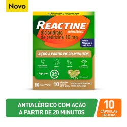 Antialérgico Reactine 10mg 10 Cápsulas