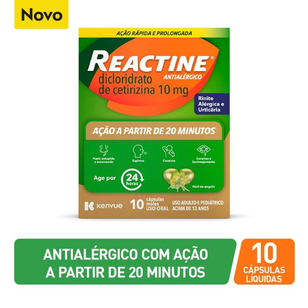 Antialérgico Reactine 10mg 10 Cápsulas