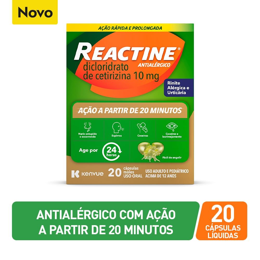 Reactine 10mg 20 Cápsulas