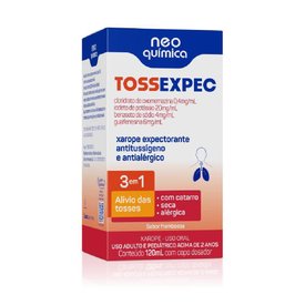 TOSSEXPEC 3 EM 1 OXOMEMAZINA + IODETO DE POTÁSSIO + BENZOATO DE SÓDIO + GUAIFENESINA XAROPE 120ML