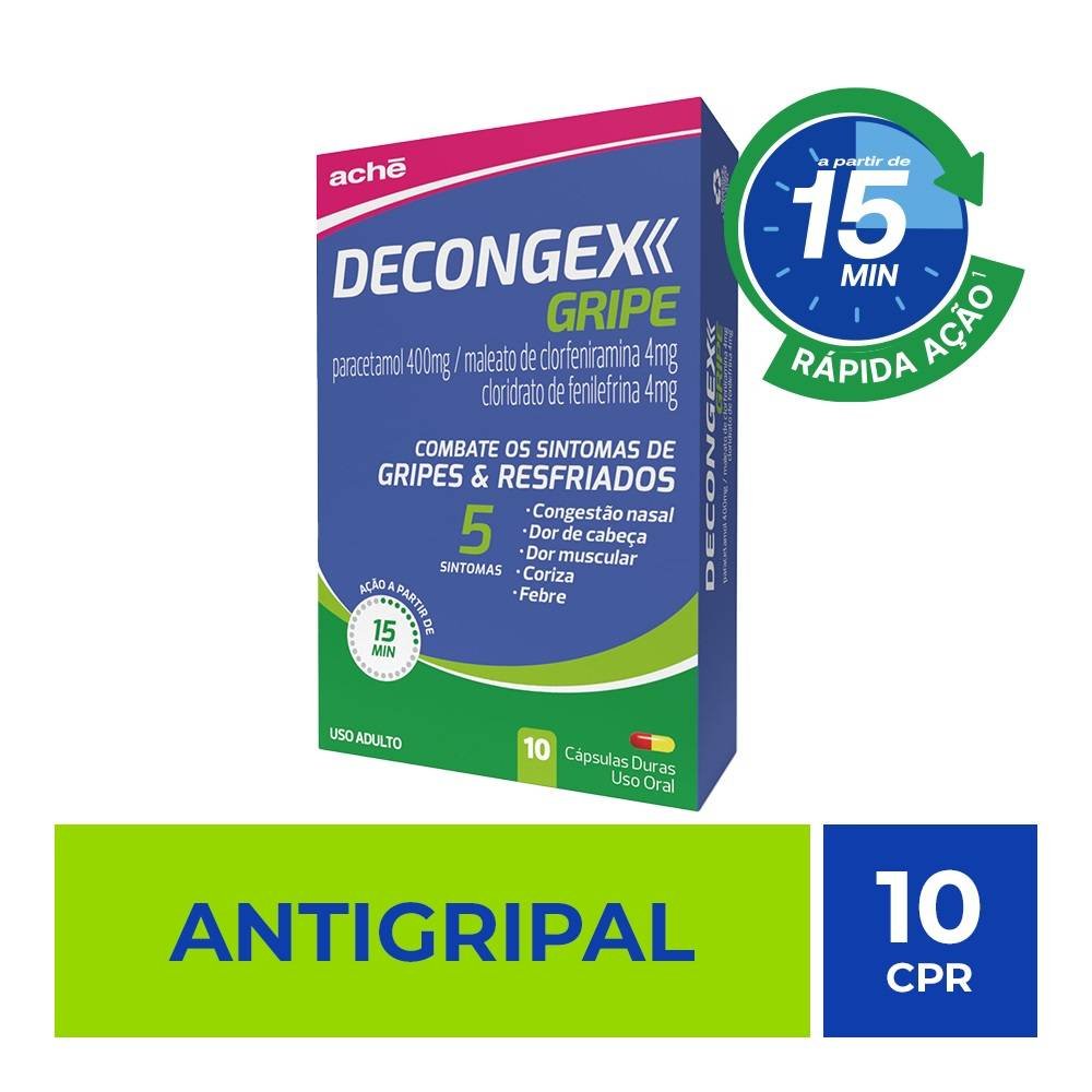 Decongex Gripe 10 Cápsulas 
