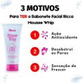 SABONETE ESPUMADO FACIAL RICCA MOUSSE WHIP 120G
