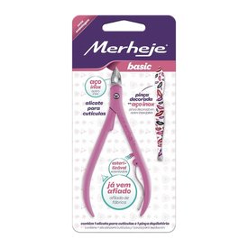 ALICATE PARA CUTÍCULAS MERHEJE BASIC COM PINÇA ROSA
