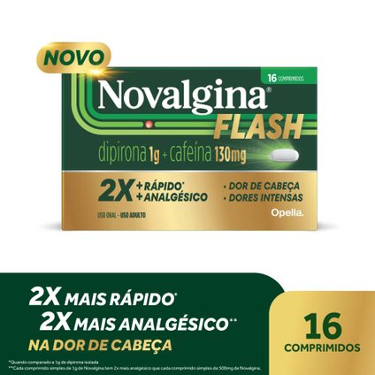 NOVALGINA FLASH 1G DIPIRONA + 130MG CAFEÍNA 16 COMPRIMIDOS