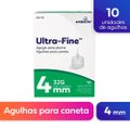 AGULHA PARA CANETA BD ULTRA-FINE 4MM 10 UNIDADES