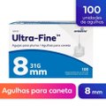 AGULHA PARA CANETA BD ULTRA-FINE 8MM 100 UNIDADES