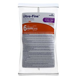 SERINGA PARA INSULINA ULTRA-FINE 6MM 30UI BAG C/ 10 UND