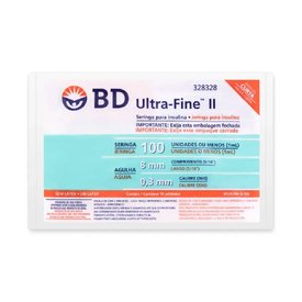 SERINGA PARA INSULINA ULTRA-FINE 8MM 100UI BAG C/ 10 UND