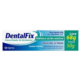 CREME FIXADOR DE DENTADURAS DENTALFIX SABOR MENTA 68G