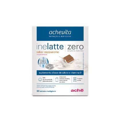 INELATTE CAPUCCINO ZERO COM 60 TABLETES MASTIGÁVEIS