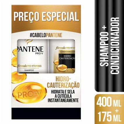 KIT PANTENE HIDROCAUTERIZAÇÃO SHAMPOO 400ML + CONDICIONADOR 175ML