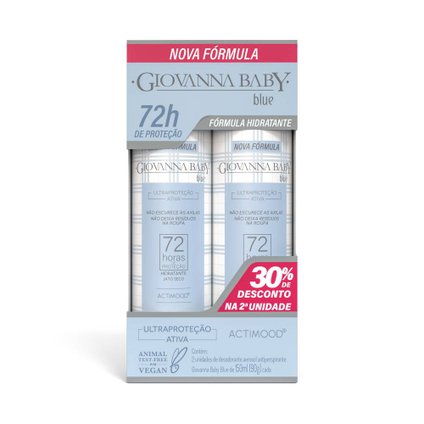 KIT DESODORANTE AEROSOL GIOVANNA BABY BLUE 2 UNIDADES 150ML CADA
