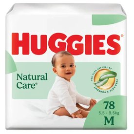 FRALDA HUGGIES NATURAL CARE M 78 UNIDADES