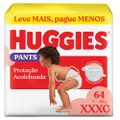 FRALDA HUGGIES  PROTEÇÃO ACOLCHOADA PANTS MAX XXXG 64 UNIDADES