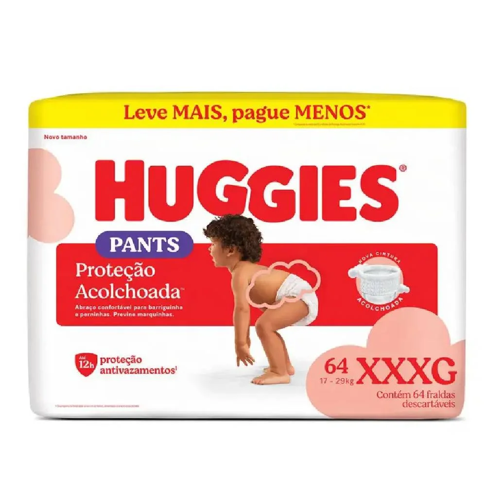 Fralda Huggies Pants Proteção Acolchoada Xxxg 64 Unidades