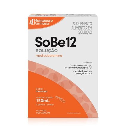SUPLEMENTO ALIMENTAR METILCOBALAMINA SOBE12 MORANGO MANTECORP 150ML