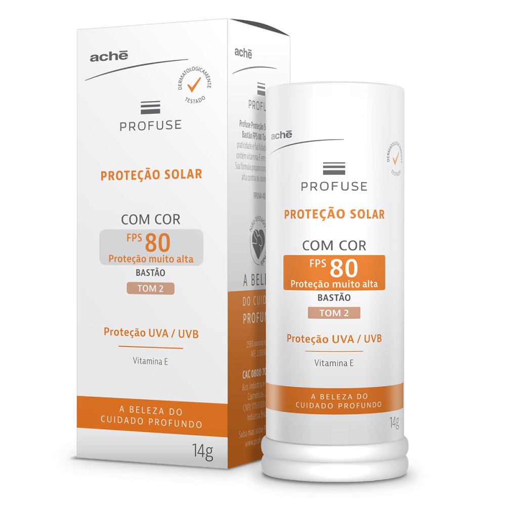 Protetor Solar Facial Stick Profuse Tom 2 Fps80 14g