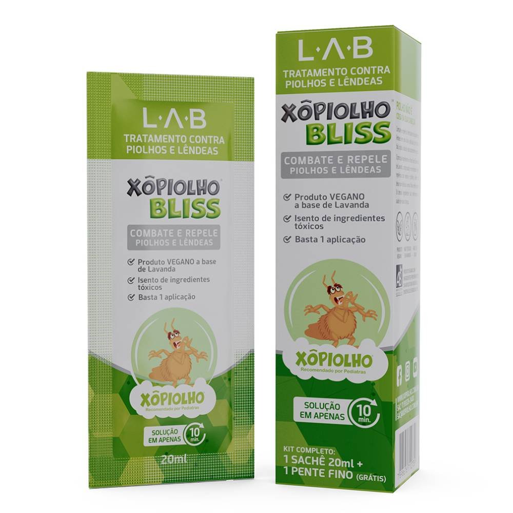 Kit Xô Piolho Bliss Loção Escabicida 20ml + Pente Removedor 1 Unidade