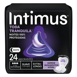 Absorvente Intimus Toda Tranquila Suave Com Abas Extra Longo 24 Unidades