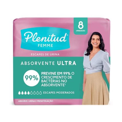 ABSORVENTE PARA INCONTINÊNCIA PLENITUD FEMME ULTRA  8 UNIDADES