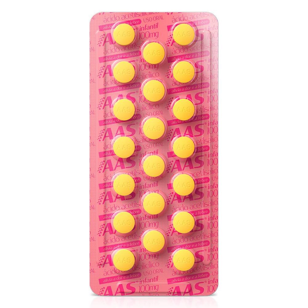 Aas Infantil 100mg 20 Comprimidos