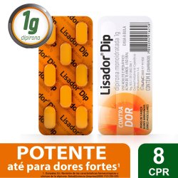 Analgésico Lisador Dip 1g 8 Comprimidos