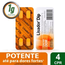 Analgésico Lisador Dip 1g 4 Comprimidos