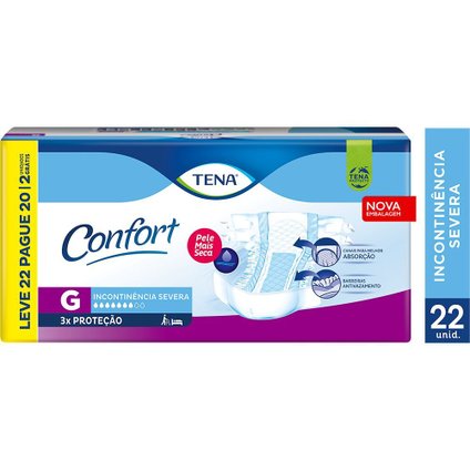 FRALDA GERIÁTRICA TENA CONFORT G LEVE 22 PAGUE 20 UNIDADES