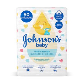 ALGODÃO QUADRADO JOHNSONS BABY RECÉM NASCIDO 50 UNIDADES