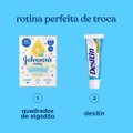 ALGODÃO QUADRADO JOHNSONS BABY RECÉM NASCIDO 50 UNIDADES