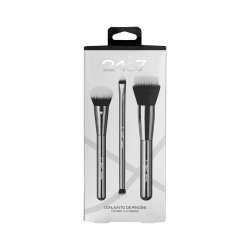 Kit De Pincéis Para Base, Blush, Iluminador E Sombra Panvel 24&7 3 Unidades