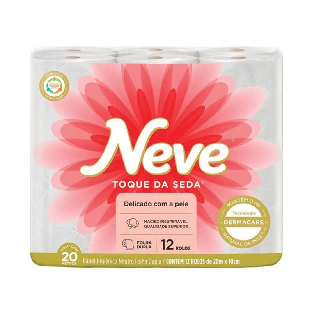 Papel Higiênico Neve Folha Dupla 20m 12 Rolos 