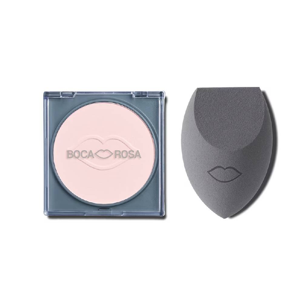 Kit Pó Translúcido Boca Rosa Beauty Jujuba 9g + Esponja