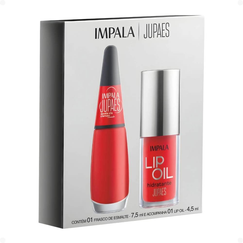 Kit Impala Ju Paes Esmalte Aposta Alta 7,5ml + Lip Oil 4,5ml 