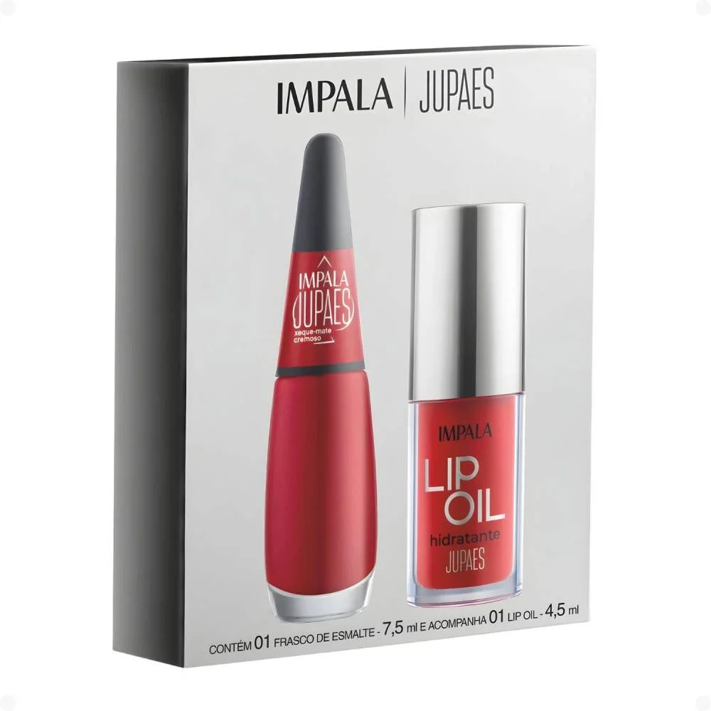 Kit Impala Ju Paes Esmalte Xeque-mate 7,5ml + Lip Oil 4,5ml 