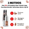 KIT IMPALA JU PAES ESMALTE PEÇA RARA 7,5ML + TOP COAT 7,5ML + SÉRUM 7,5ML + LIP OIL 4,5ML