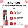 KIT IMPALA JU PAES ESMALTE APOSTA ALTA 7,5ML + TOP COAT 7,5ML + SÉRUM 7,5ML + LIP OIL 4,5ML