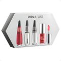 KIT IMPALA JU PAES ESMALTE XEQUE-MATE 7,5ML + TOP COAT 7,5ML + SÉRUM 7,5ML + LIP OIL 4,5ML