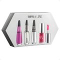 KIT IMPALA JU PAES ESMALTE CARTAS NA MANGA 7,5ML + TOP COAT 7,5ML + SÉRUM 7,5ML + LIP OIL 4,5ML