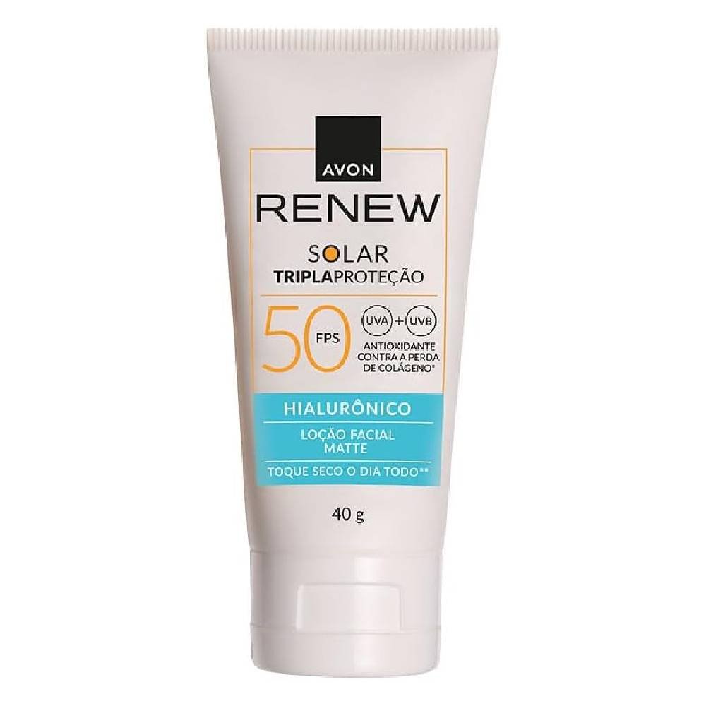 Protetor Solar Facial Avon Renew Ácido Hialurônico Fps50 40g