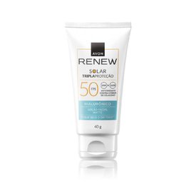 PROTETOR SOLAR FACIAL AVON RENEW ÁCIDO HIALURÔNICO FPS50 40G