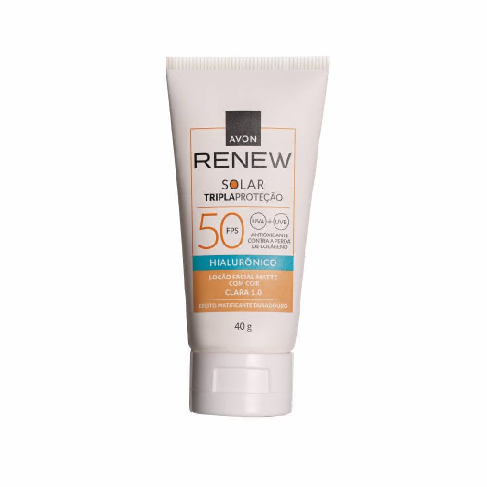 Protetor Solar Facial Avon Renew Ácido Hialurônico Clara 1.0 Fps50 40g