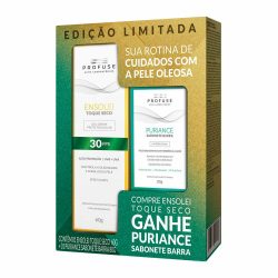 Kit Protetor Solar Profuse Ensolei Toque Seco Fps 30 60g Grátis Sabonete Em Barra Puriance